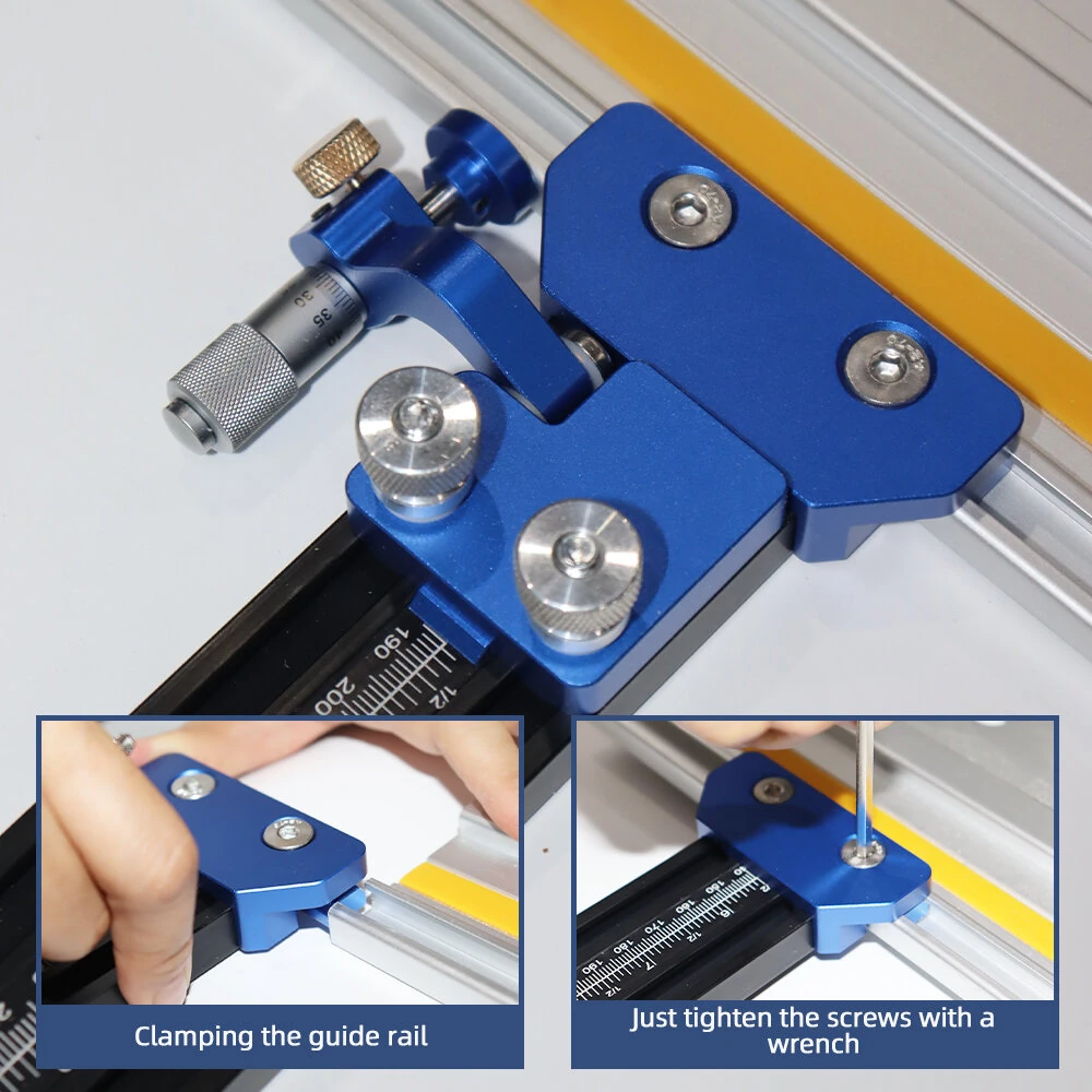 ENJOYWOOD Parallel Guide for Track Saw Micro Level Fine Tuning Zero Calibration Repeatable Cuts Quick Detach for Makita/Festool/Milwaukee — view 6