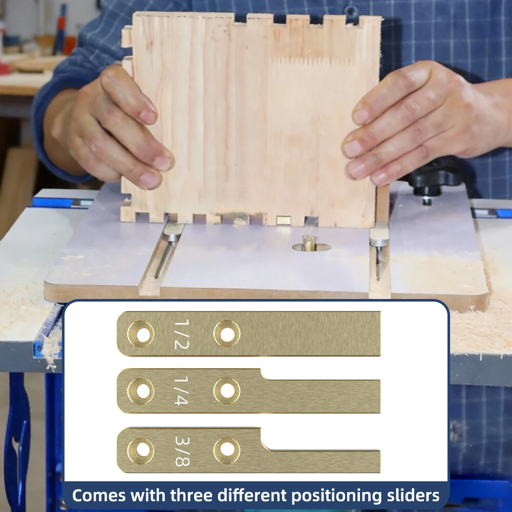 ENJOYWOOD Router Table Box Joint Jig Adjustable Woodworking Tool Compatible with 1/2 1/4 3/8 Cutter Heads Professional Precision — view 5
