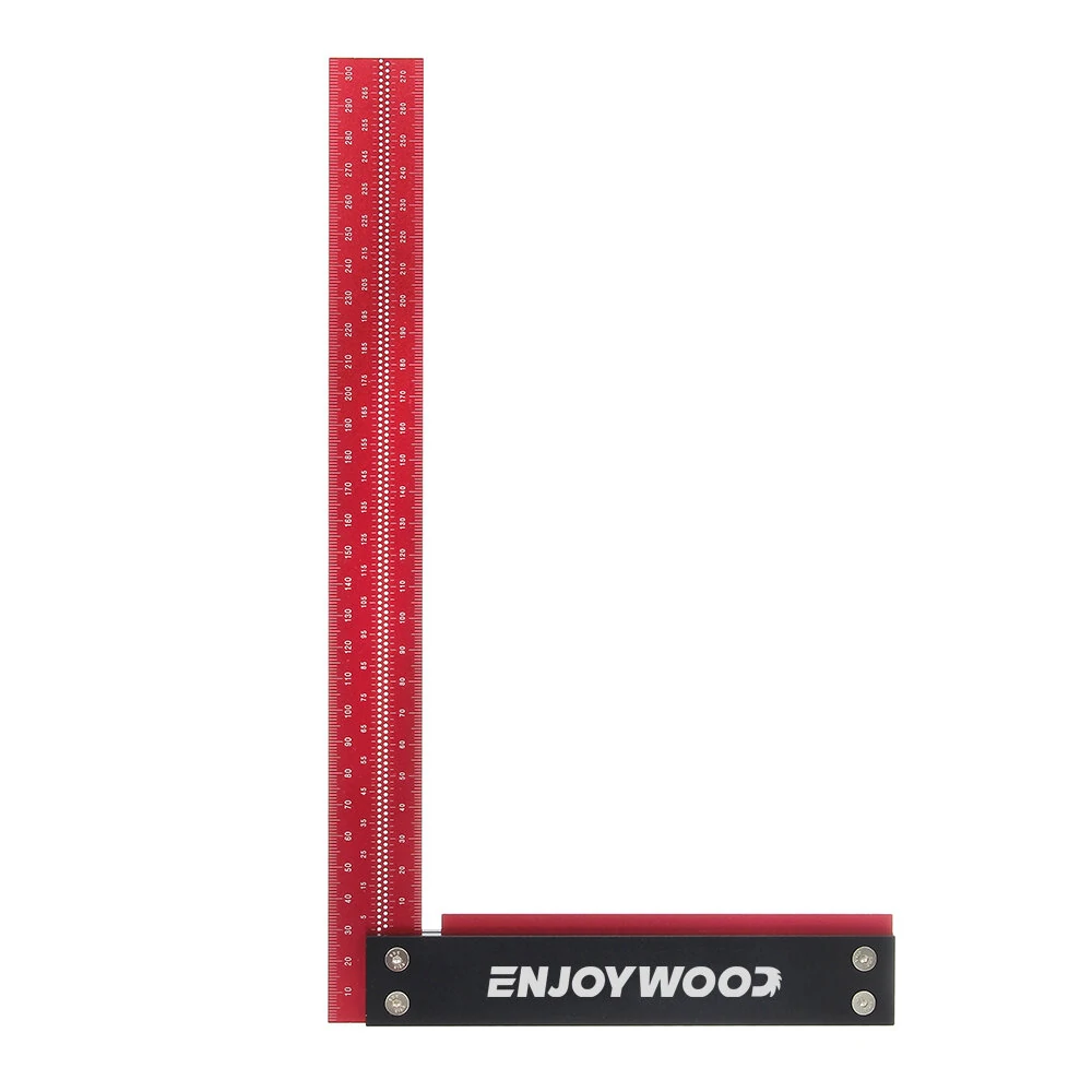 ENJOYWOOD Signature Precision Square Right Angle Ruler 300mm Guaranteed T Speed Measurements Ruler for Measuring and Marking Woodworking Carpenters Aluminum Alloy Framing Professional Carpentry Use — view 2