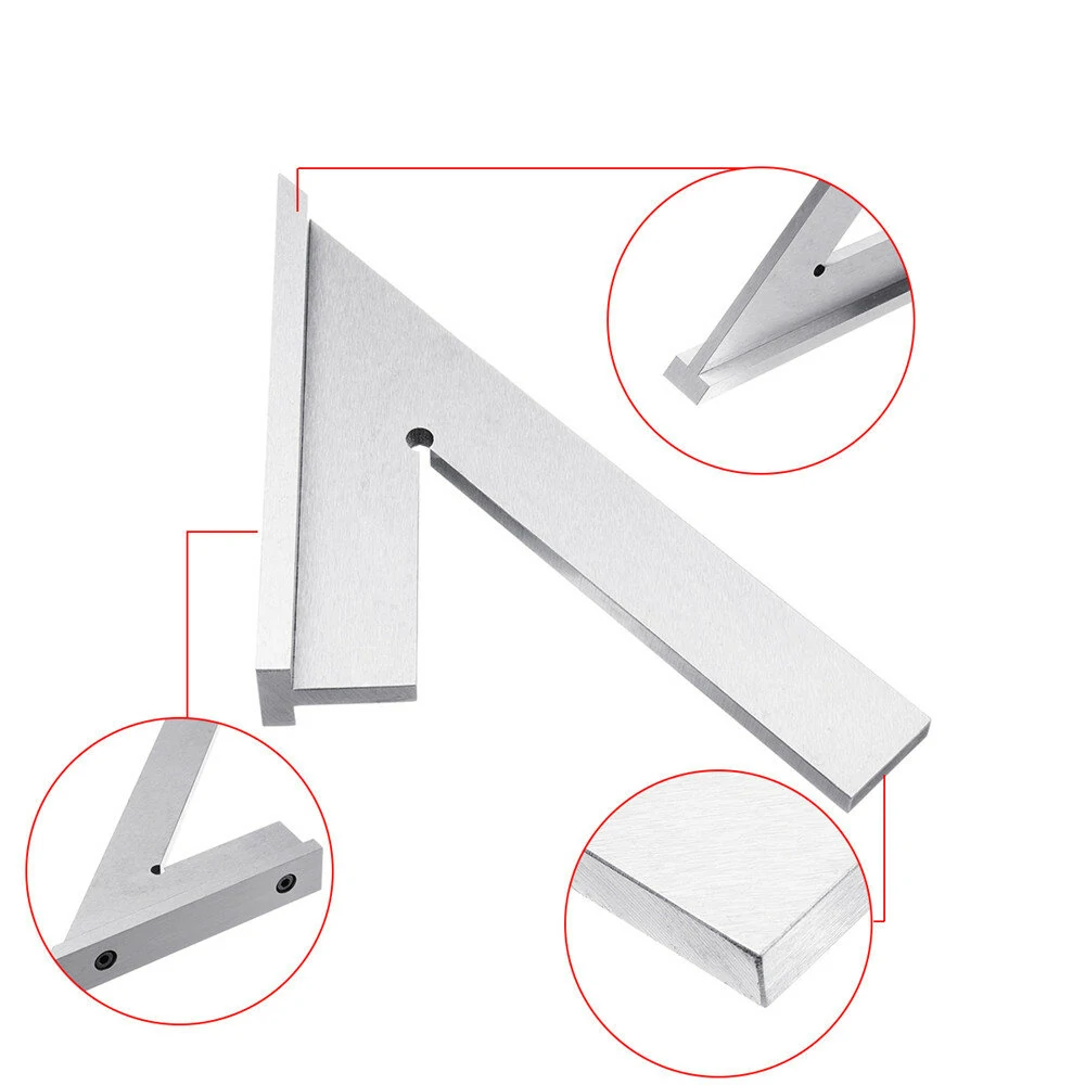 ENJOYWOOD Stainless Steel 45 Degree Miter Angle Corner Ruler Wide Base Gauge Woodworking Measuring Tools — view 8