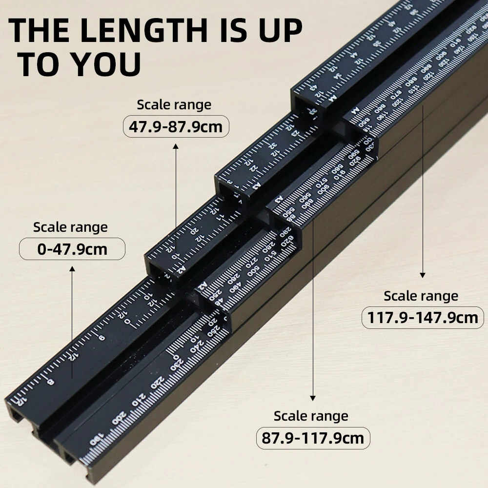 ENJOYWOOD Track Saw Parallel Guide System 0-147.9cm Scale Range with Micro Adjustable Flip Stop and Zero Calibration Repeatable Cuts Compatible with Makita / Festool / Milwaukee Guide Rail — view 5