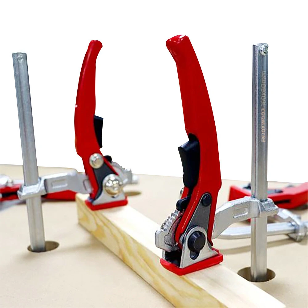ENJOYWOOD VEIKO Series 2PCS/4PCS Alloy Steel Upgrade Quick Ratchet Track Saw Guide Rail Clamp MFT Clamp for MFT Table and Guide Rail System Woodworking Clamp — view 6