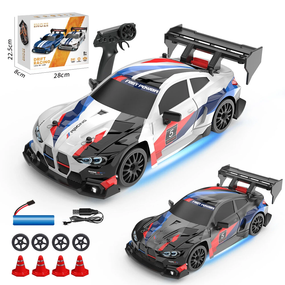 ENOZE 8607 RTR 1/24 2.4G 4WD 30km/h Drift RC Car GTR Mini Race High Speed Racing LED Light On-Road Radio Control Vehicles Models Toys