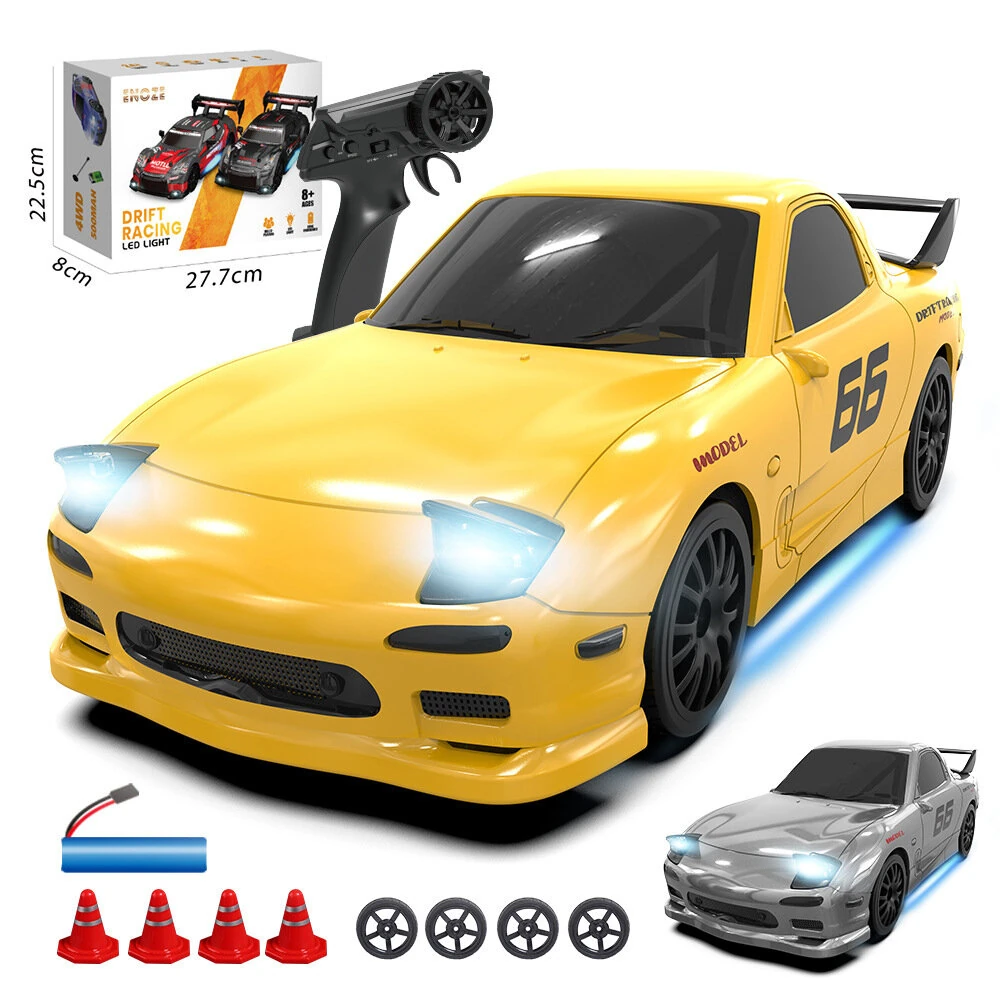 ENOZE 8608 8609 RTR 1/24 2.4G 4WD RX7 Drift RC Car High-Speed Remote Control Mini Race LED Light On-Road Racing Vehicle Model Boys Gifts Toys