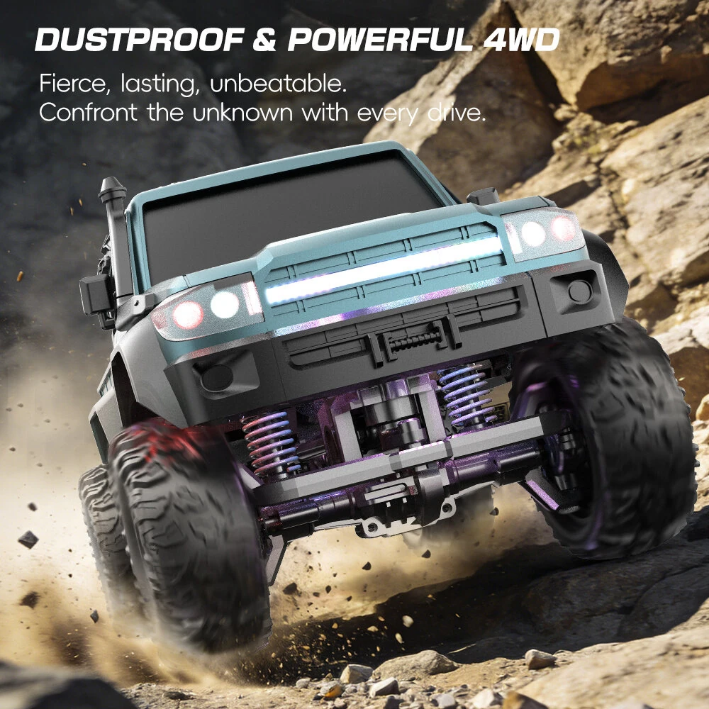 ENOZE E201 E202 RTR 1/20 2.4G 4WD RC Car Rock Crawler Off-Road Climbing Truck LED Light Full Proportional Control Straight Bridge Aluminum Axles Central Differential Vehicles Models Toys — view 10