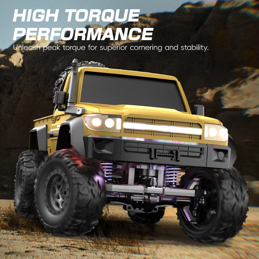 ENOZE E201 E202 RTR 1/20 2.4G 4WD RC Car Rock Crawler Off-Road Climbing Truck LED Light Full Proportional Control Straight Bridge Aluminum Axles Central Differential Vehicles Models Toys — view 11