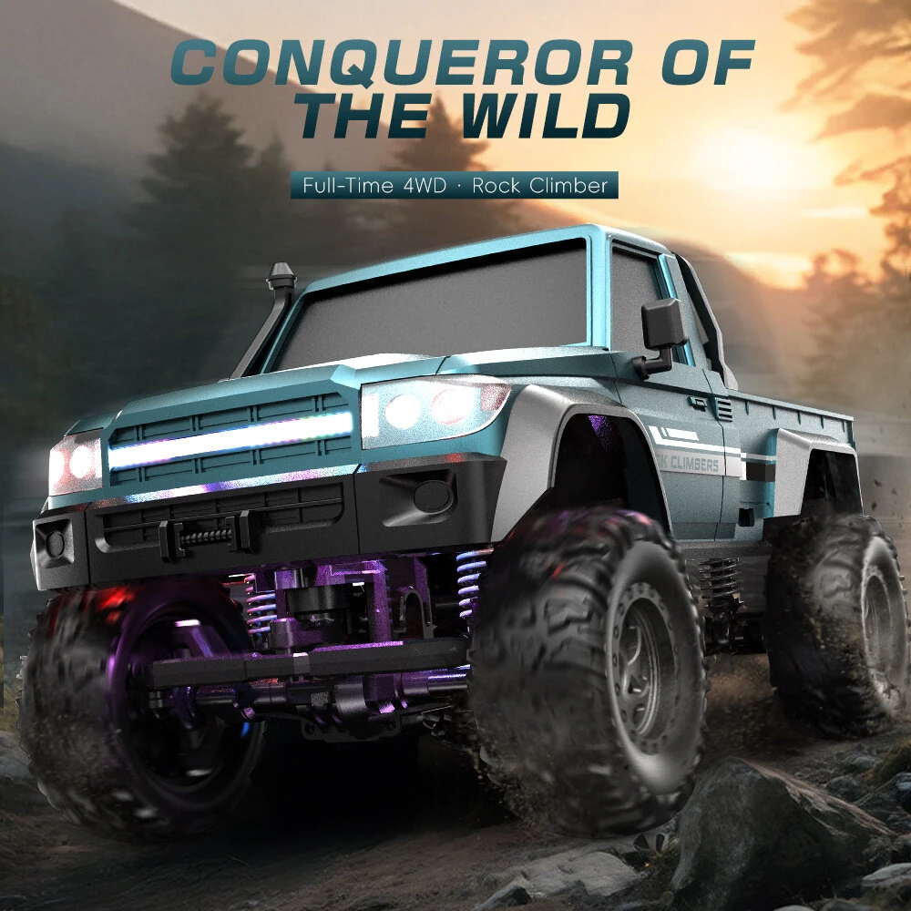 ENOZE E201 E202 RTR 1/20 2.4G 4WD RC Car Rock Crawler Off-Road Climbing Truck LED Light Full Proportional Control Straight Bridge Aluminum Axles Central Differential Vehicles Models Toys — view 6