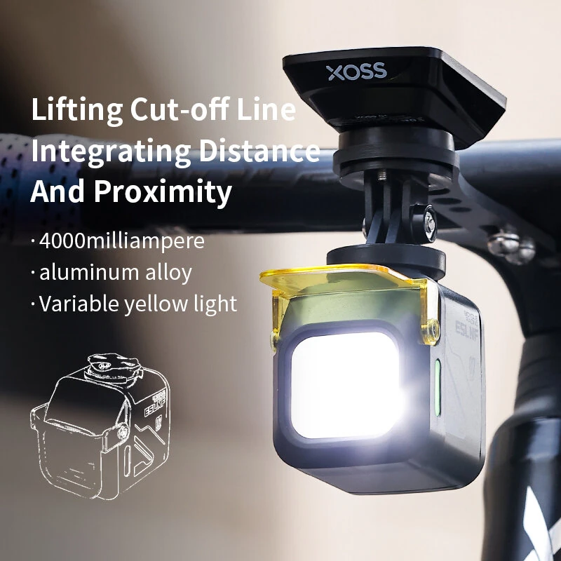 ESLNF 1200LM Wired Remote Control Bicycle Headlight Aluminum Alloy 4000mAh Type-C Charging Bike Front Light with Dustproof Lampshade — view 3