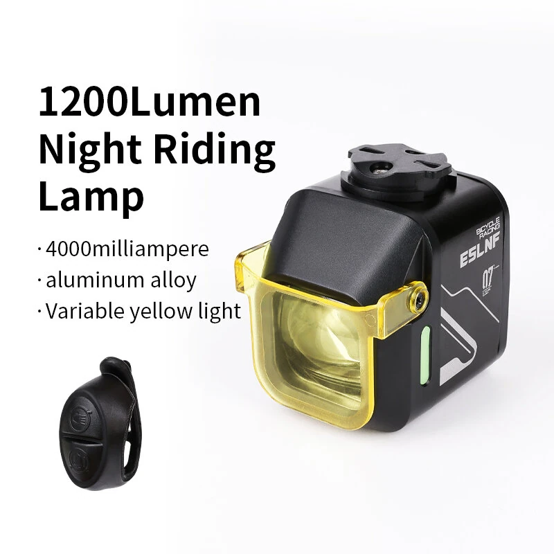ESLNF 1200LM Wired Remote Control Bicycle Headlight Aluminum Alloy 4000mAh Type-C Charging Bike Front Light with Dustproof Lampshade — view 4