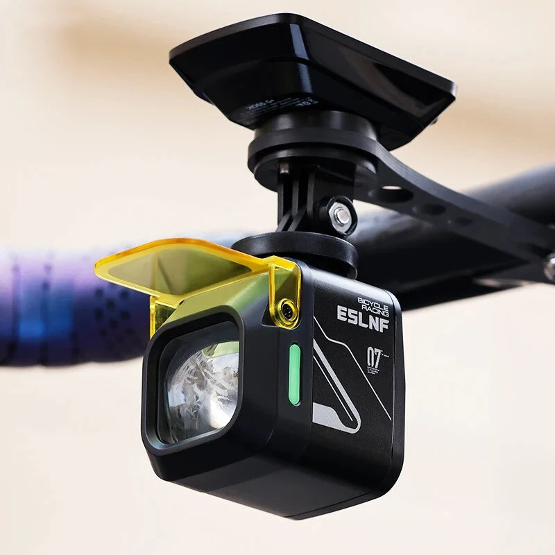 ESLNF 1200LM Wired Remote Control Bicycle Headlight Aluminum Alloy 4000mAh Type-C Charging Bike Front Light with Dustproof Lampshade — view 5