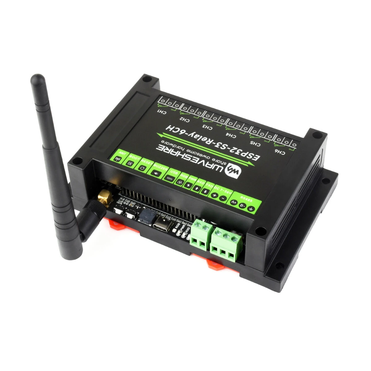 ESP32-S3 Industrial 6-Channel RS485 Relay Module IOT WiFi Bluetooth Onboard Pico HAT Interface with Built-In Protection Circuits — view 4