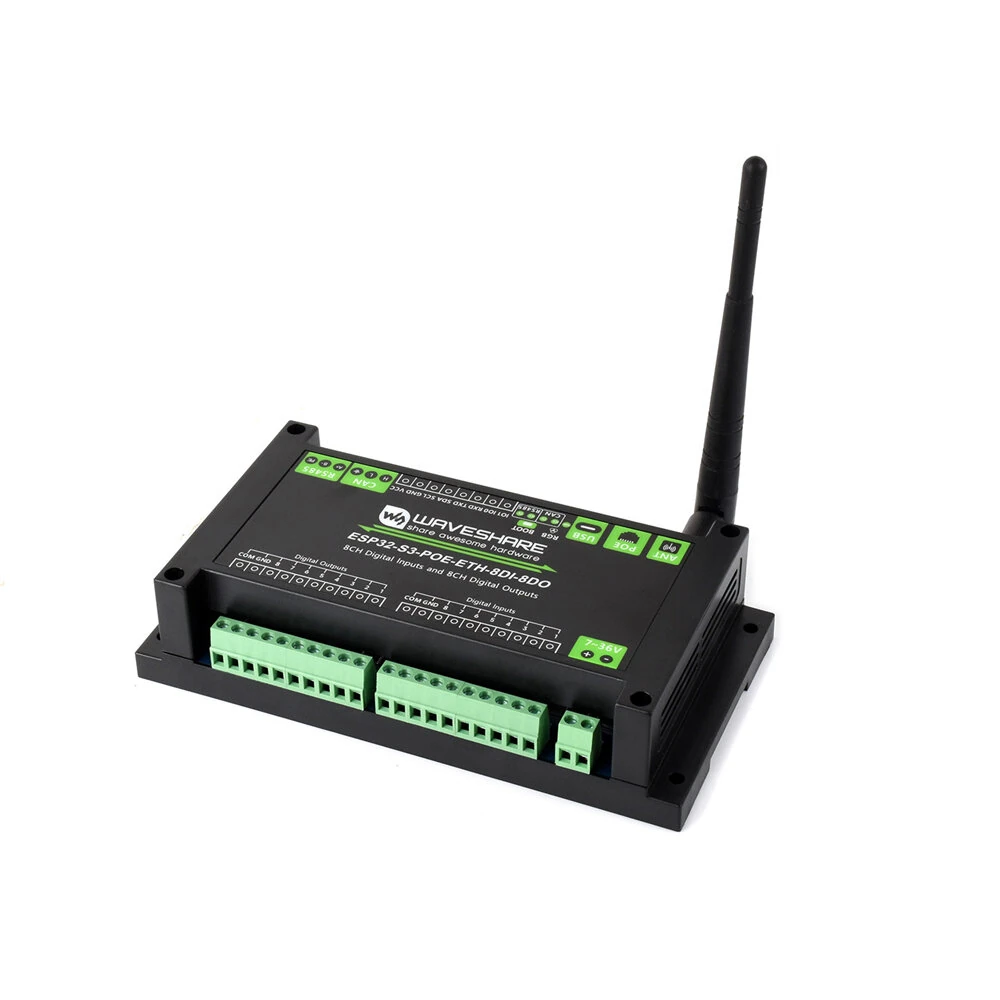 ESP32-S3 Industrial Control Board 8 Channel Input Output Controller with WiFi Bluetooth CAN Ethernet RS485 PoE IoT Function — view 2