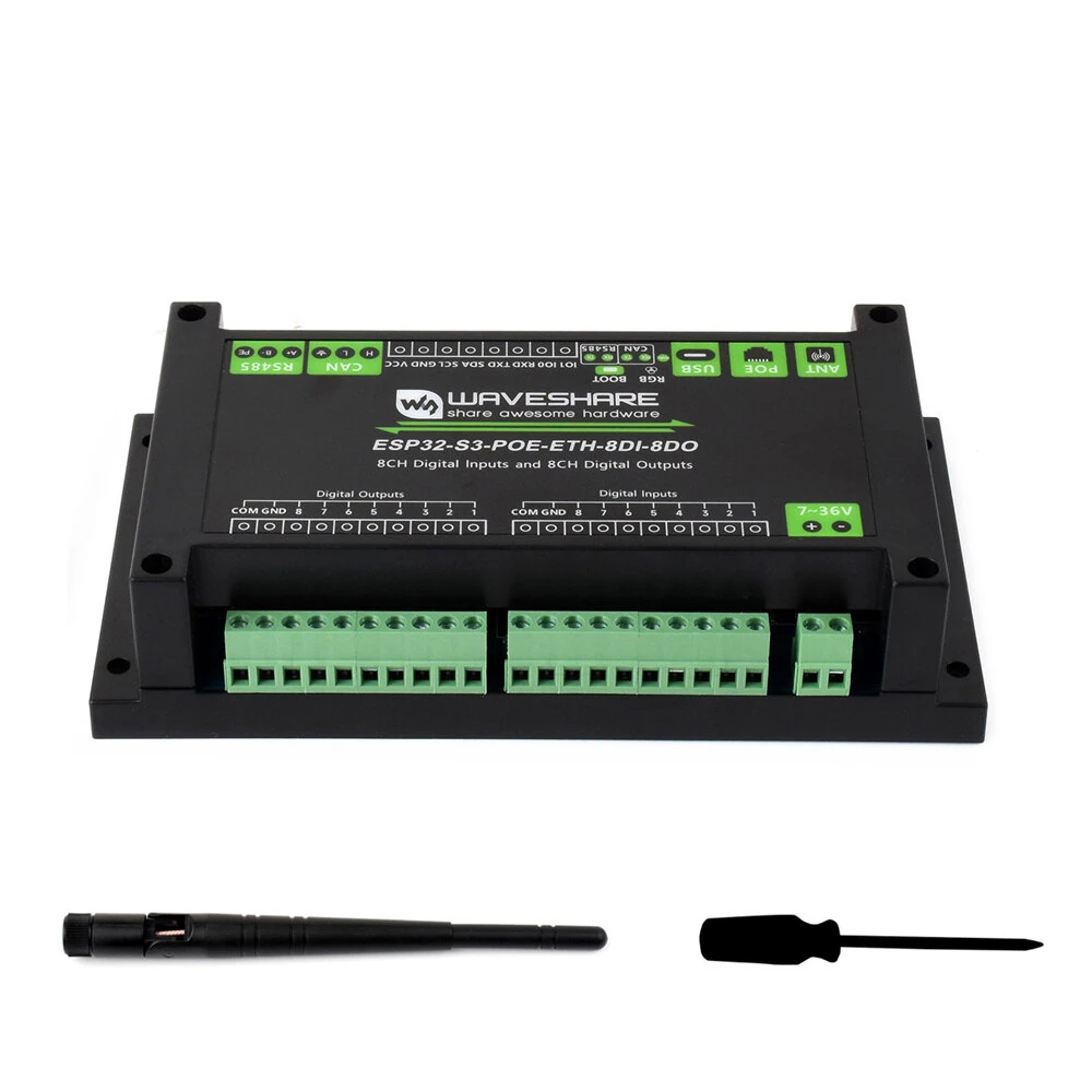 ESP32-S3 Industrial Control Board 8 Channel Input Output Controller with WiFi Bluetooth CAN Ethernet RS485 PoE IoT Function — view 3