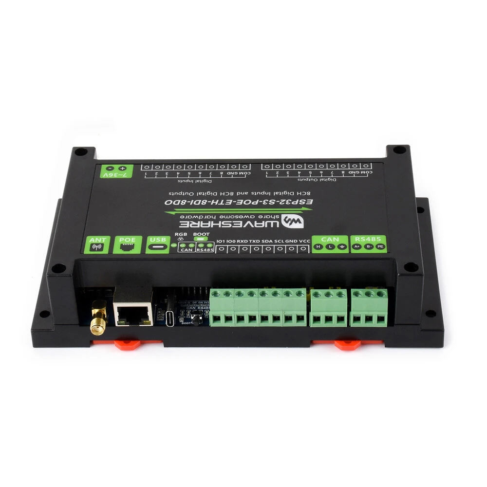 ESP32-S3 Industrial Control Board 8 Channel Input Output Controller with WiFi Bluetooth CAN Ethernet RS485 PoE IoT Function — view 4
