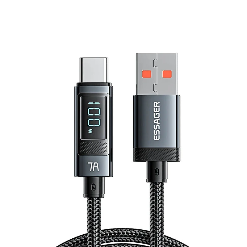 ESSAGER 7A USB-A to Type-C Cable QC Fast Charging Data Transmission Copper Core Line 1M/2M Long for iPhone 15 15 Plus for Samsung Galaxy Z Flip4 for Huawei Mate60 Pro for Xiaomi 13pro — ESSAGER
