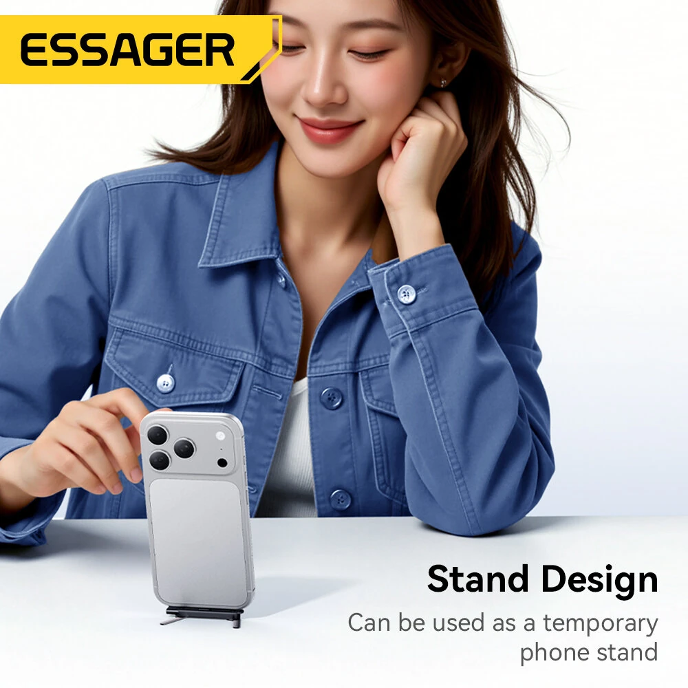 ESSAGER ES-OTG37 Vertical Stand Adapter 240W Fast Charging Type-C to C L-Shape Zinc Alloy 480Mbps Data Transfer 2 in 1 Phone Stand for Travel — view 3