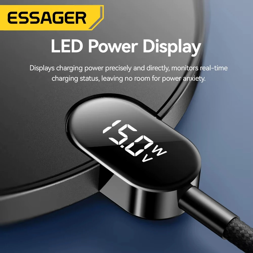 ESSAGER ES-WX15 15W Wireless Charger with LED Power Display Fast Wireless Charging Pad for Smart Phones for iPhone 16 16 Pro 15 14 13 Pro Max for Huawei Pura 80 Ultra for SAMSUNG for XIAOMI — view 4