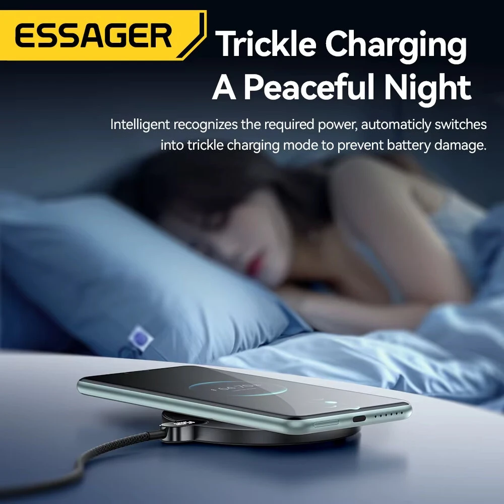 ESSAGER ES-WX15 15W Wireless Charger with LED Power Display Fast Wireless Charging Pad for Smart Phones for iPhone 16 16 Pro 15 14 13 Pro Max for Huawei Pura 80 Ultra for SAMSUNG for XIAOMI — view 8