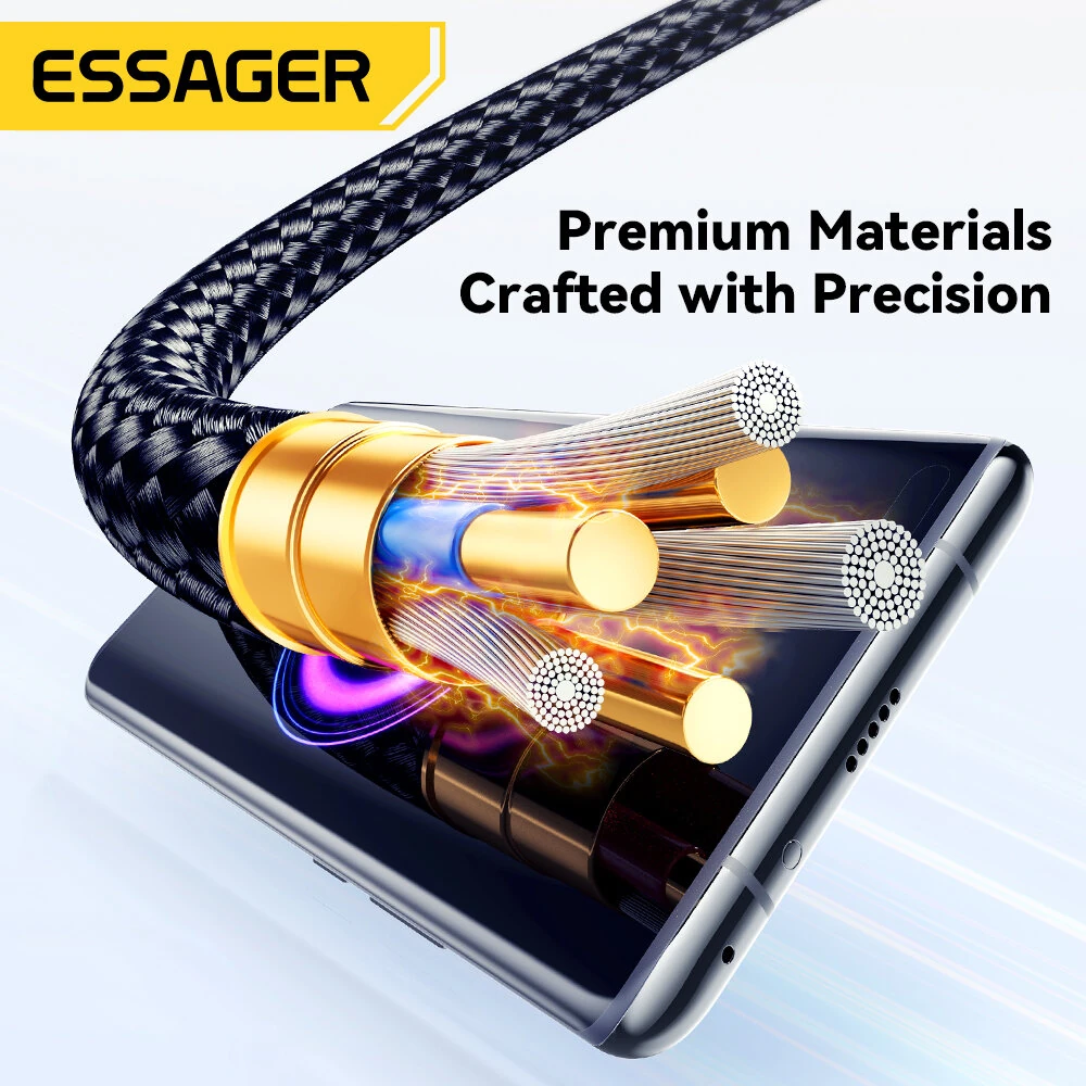 ESSAGER ES-X45 6A 120W USB-A to Type-C Cable Fast Charging Data Transmission Copper Core Line 1M/2M Long for iPhone 15 15 Plus for Samsung Galaxy Z Flod 6 for Xiaomi Civi 4 Pro for Huawei Pura 70 Ultra — view 5
