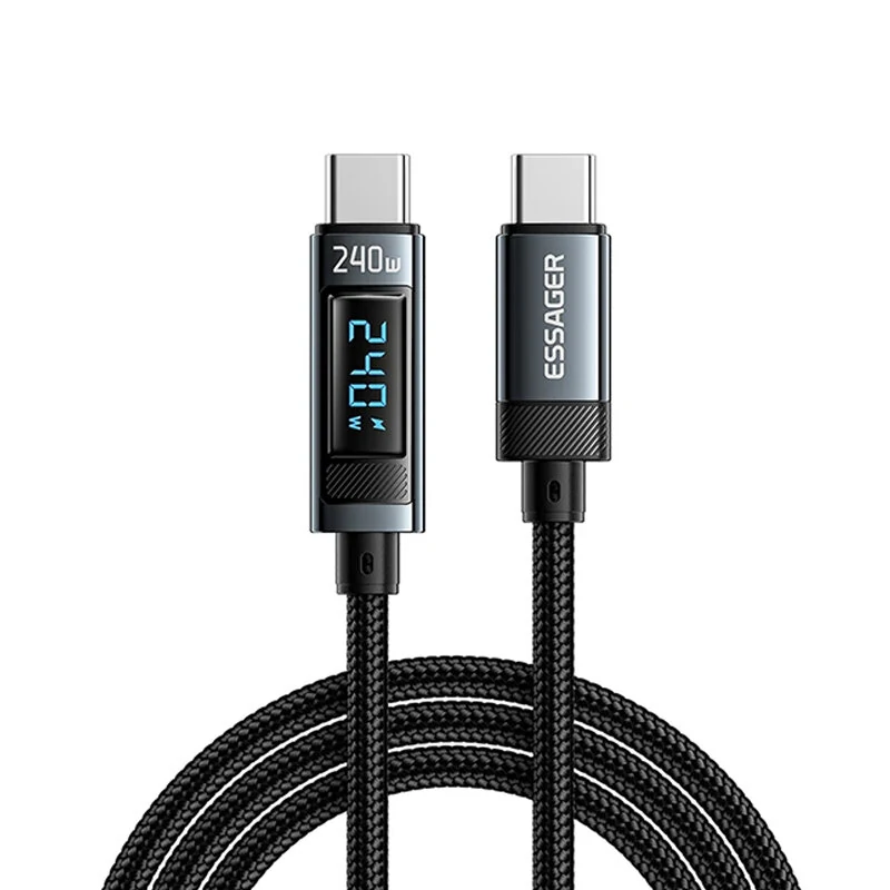 ESSAGER ES-X47 5A 240W Type-C to Type-C Cable Fast Charging Data Transmission Tinned Copper Core Line 1M/2M Long for iPhone 15 15 Plus for Huawei Mate60 Pro for Samsung Galaxy Z Flip4 for Xiaomi 13pro — view 2