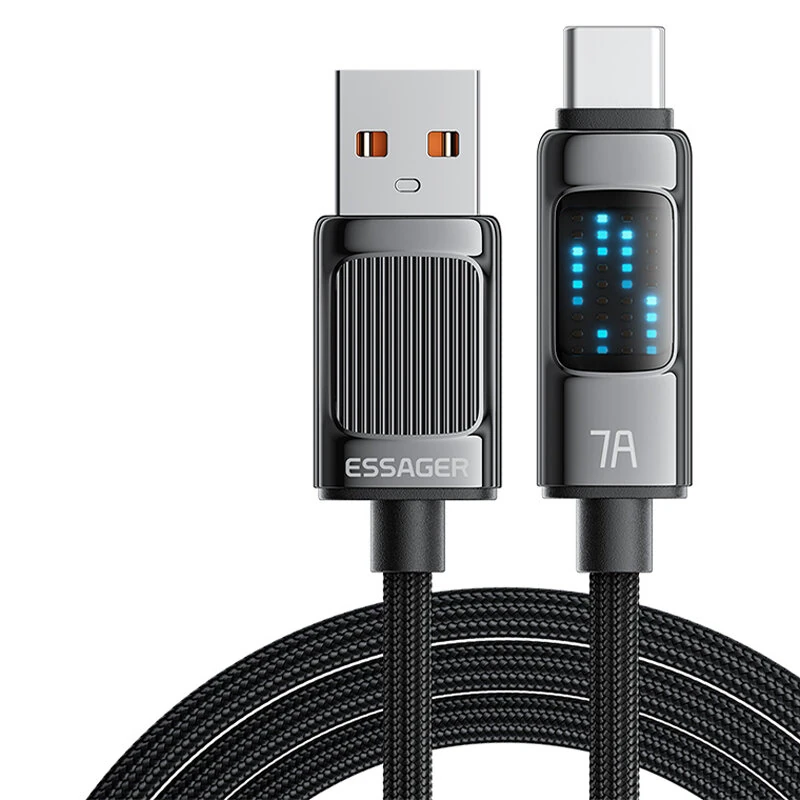ESSAGER ES-X58 7A 100W USB-A to Type-C Cable Fast Charging Data Transmission Copper Core Line 1M/2M Long for iPhone 15 15 Plus for Huawei Pura 70 Ultra for Xiaomi Civi 4 Pro for Samsung Galaxy Z Fold6 — ESSAGER