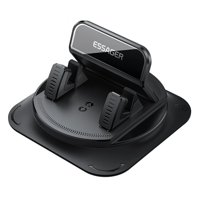 ESSAGER ES-ZJ39 Universal Car Phone Mount for Dashboard Center Console 360° Degree Rotation Strong Adhesive base One Hand Operation Car Phone Holder — ESSAGER