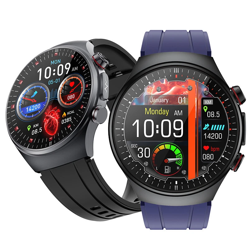 ET488 1.43-inch AMOLED Display ECG Micro-examination Fatigue Analysis bluetooth Call Heart Rate Blood Pressure SpO2 Monitor Sleep Monitoring Uric Acid and Lipid Function HRV Detection Fatigue Analysis BMI Women's Health Multi-sport Modes IP68 Waterproof S — view 2