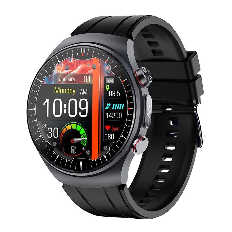 ET488 1.43-inch AMOLED Display ECG Micro-examination Fatigue Analysis bluetooth Call Heart Rate Blood Pressure SpO2 Monitor Sleep Monitoring Uric Acid and Lipid Function HRV Detection Fatigue Analysis BMI Women's Health Multi-sport Modes IP68 Waterproof S — view 4