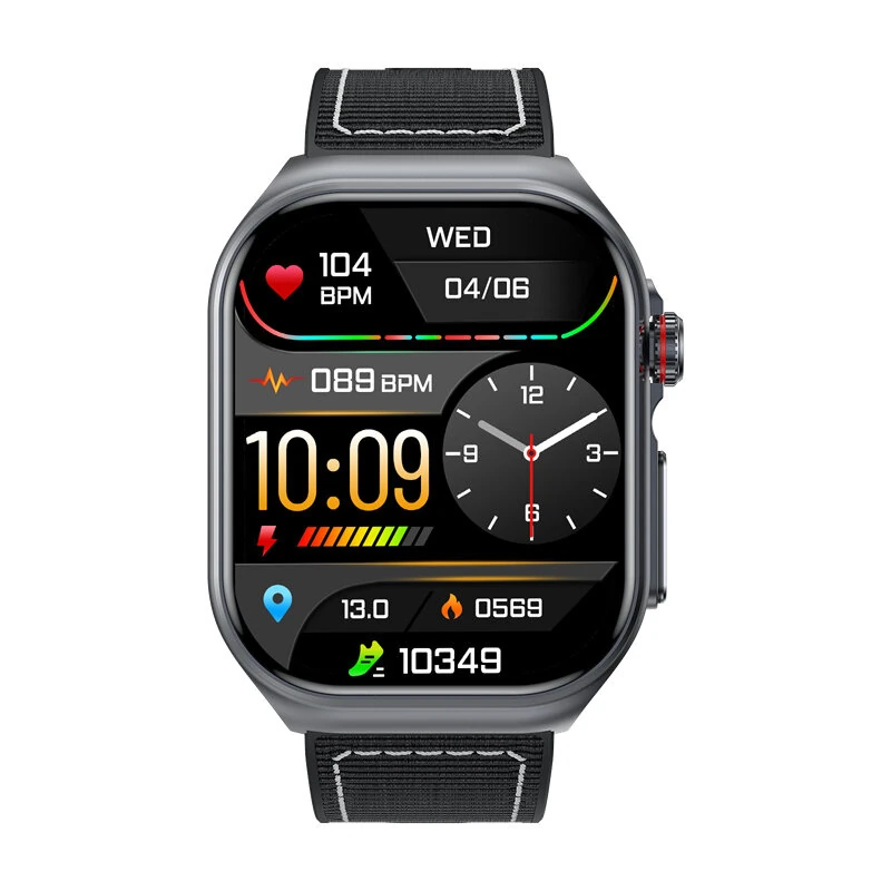 ET585 2.04inch AMOLED Display PPG+ECG Micro-physical Examination Function HRV Detection Heart Rate Blood Pressure Blood Oxygen Monitor Sleep Monitoring Blood Sugar Blood Component BMI Measurement Meto NFC Music Playback Waterproof Smart Watch — view 11