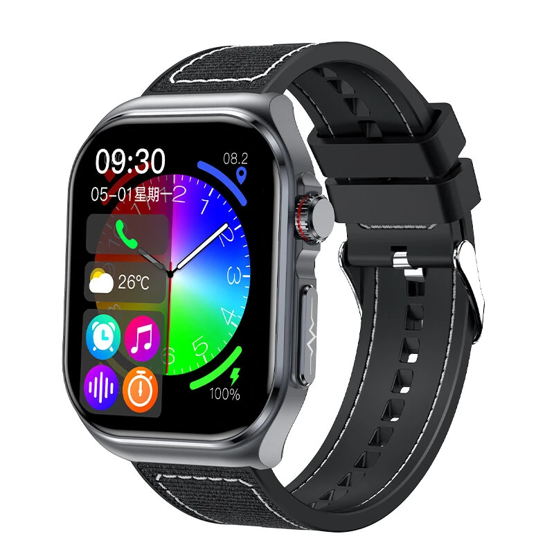 ET585 2.04inch AMOLED Display PPG+ECG Micro-physical Examination Function HRV Detection Heart Rate Blood Pressure Blood Oxygen Monitor Sleep Monitoring Blood Sugar Blood Component BMI Measurement Meto NFC Music Playback Waterproof Smart Watch — view 6