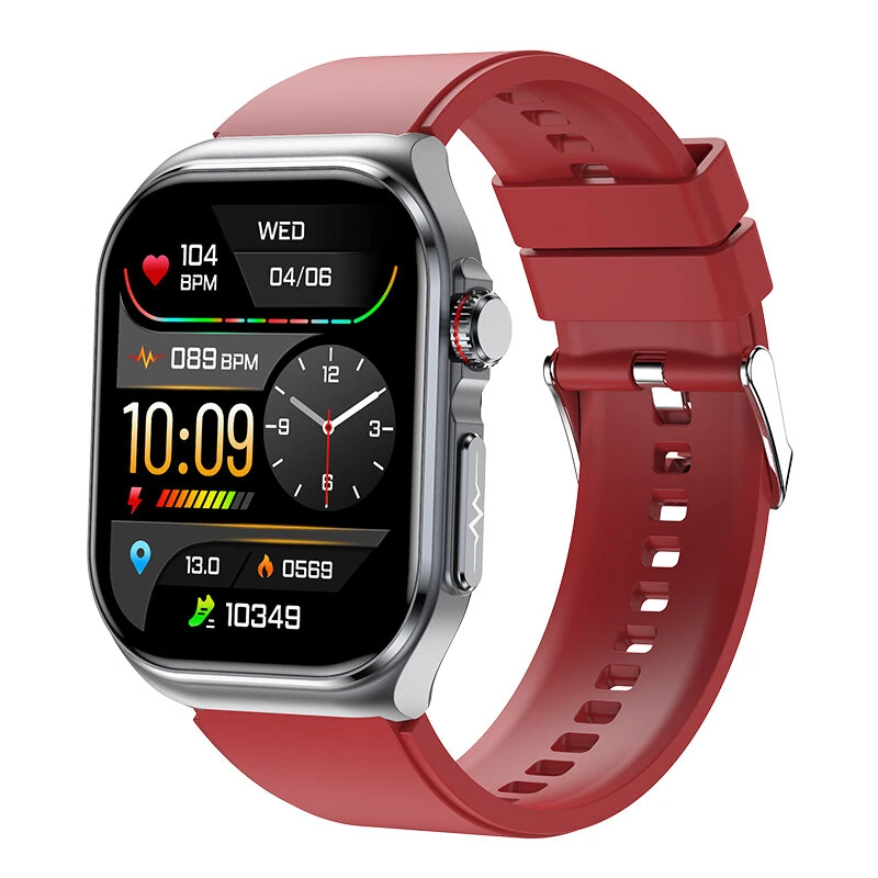 ET585 2.04inch AMOLED Display PPG+ECG Micro-physical Examination Function HRV Detection Heart Rate Blood Pressure Blood Oxygen Monitor Sleep Monitoring Blood Sugar Blood Component BMI Measurement Meto NFC Music Playback Waterproof Smart Watch — view 7
