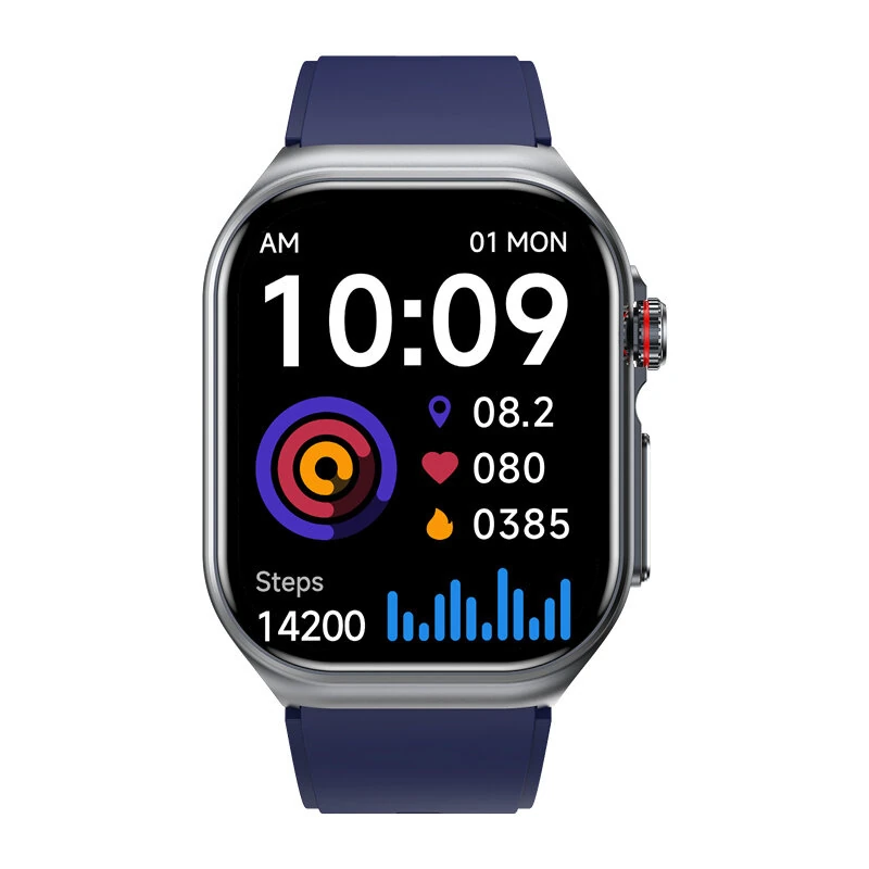 ET585 2.04inch AMOLED Display PPG+ECG Micro-physical Examination Function HRV Detection Heart Rate Blood Pressure Blood Oxygen Monitor Sleep Monitoring Blood Sugar Blood Component BMI Measurement Meto NFC Music Playback Waterproof Smart Watch — view 8