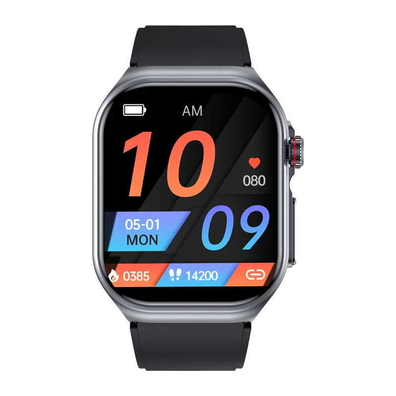 ET585 2.04inch AMOLED Display PPG+ECG Micro-physical Examination Function HRV Detection Heart Rate Blood Pressure Blood Oxygen Monitor Sleep Monitoring Blood Sugar Blood Component BMI Measurement Meto NFC Music Playback Waterproof Smart Watch — view 9