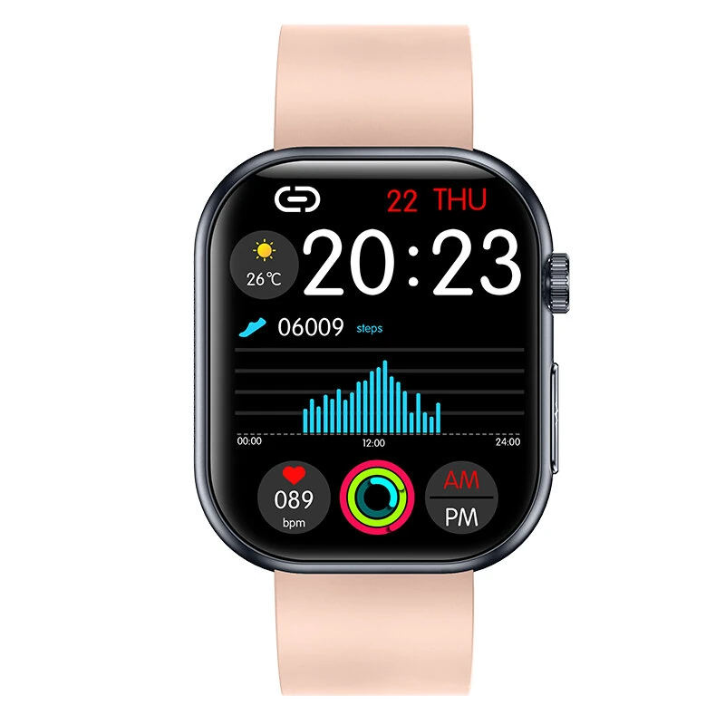 ET587 1.96inch AMOLED Display ECG Function Micro-physical Examination SOS Emergency bluetooth Call Heart Rate Blood Pressure Blood Oxygen Monitor Sleep Body Temperature Measurement Women's Health Multi-sport Modes IP68 Waterproof Smart Watch — view 6