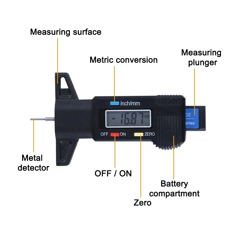 ETOPOO Digital Car Tyre Tire Tread Depth Gauge Meter Auto Tire Wear Detection Measuring Tool Caliper Thickness Gauges Monitoring System — view 6