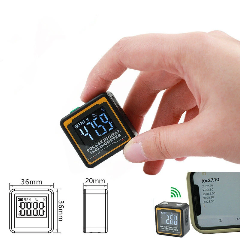 ETOPOO Mini Pocket Inclinometer with Bluetooth Digital Display Angle Measuring Slope Meter - Ideal for Surveying  Construction and Engineering Projects — view 2