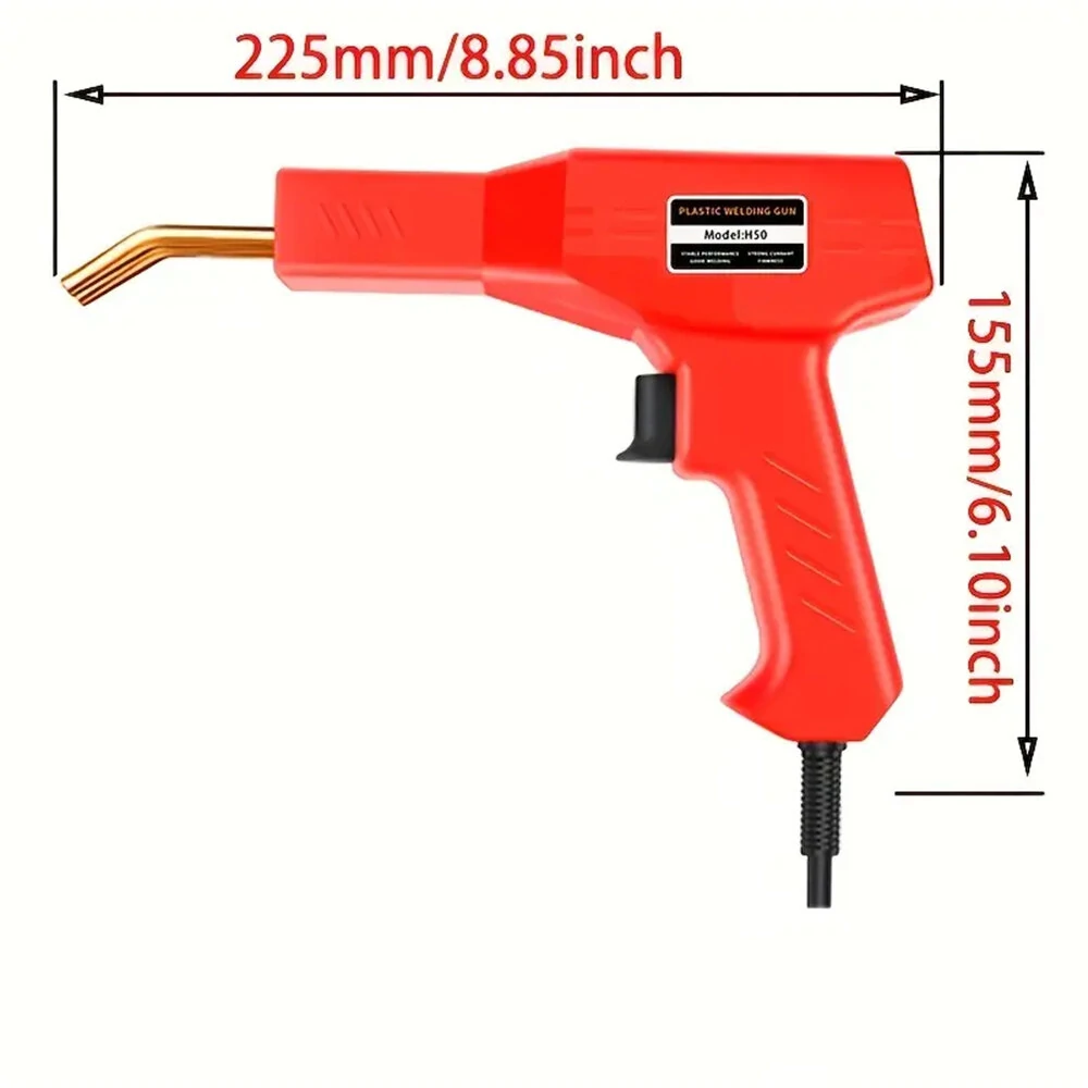 EU Plug Red Portable Plastic Welding Machine Quick and Easy Operation Ergonomic Design Stainless Steel Staples Overheat Protection for Car Bumper Crack Repair PVC Welding — view 9