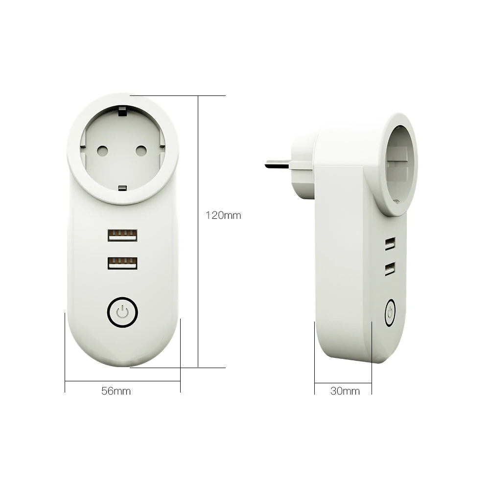 EU Smart Socket Zigbee3.0 2 USB Port 100-240V Voice Control Work With SmartThings Wink Alexa Google Home — view 4