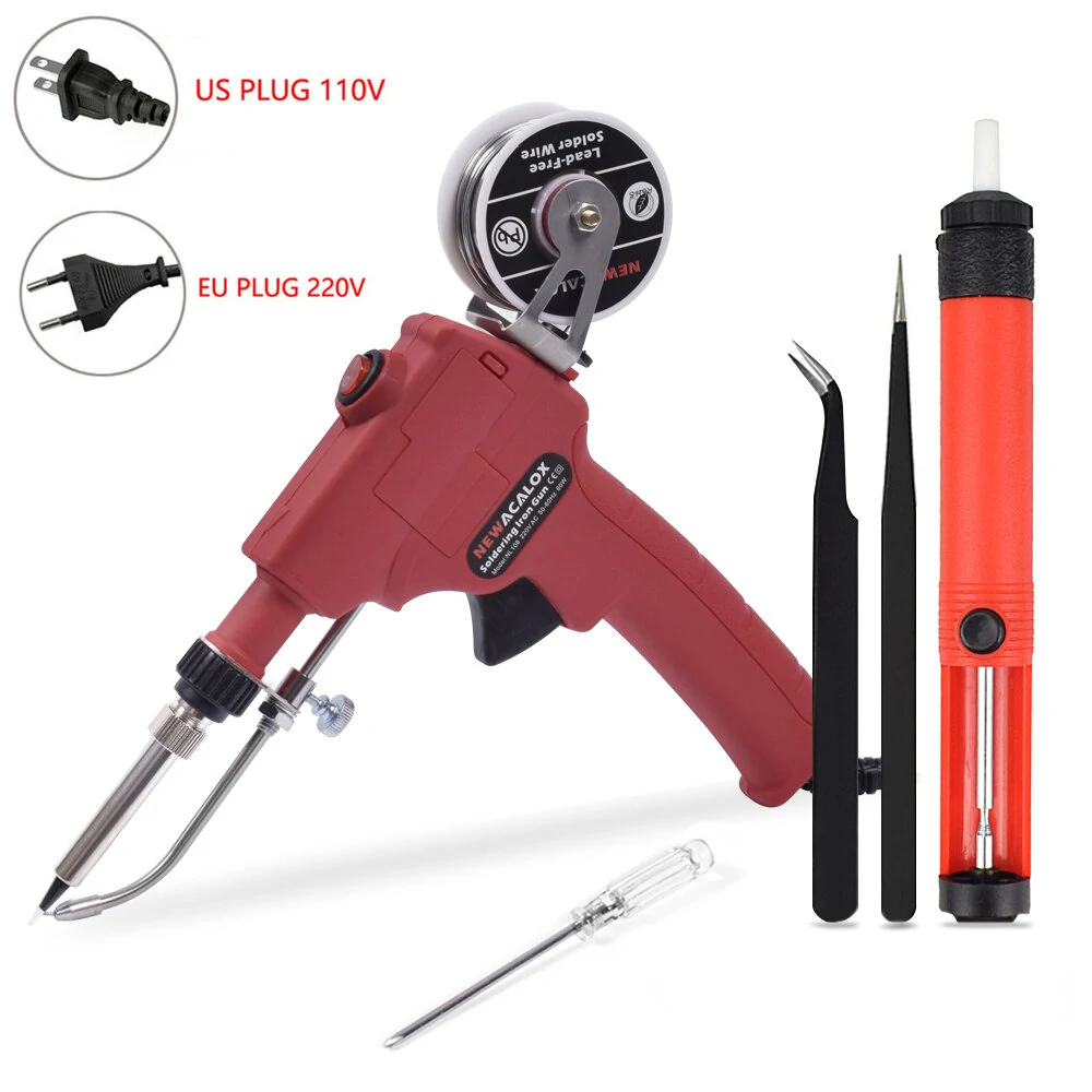 EU/US 60W Soldering Iron Automatic Welding Send Tin Gun Desoldering Pump for Circuit Board Repair DIY Soldering Tool — Pricio
