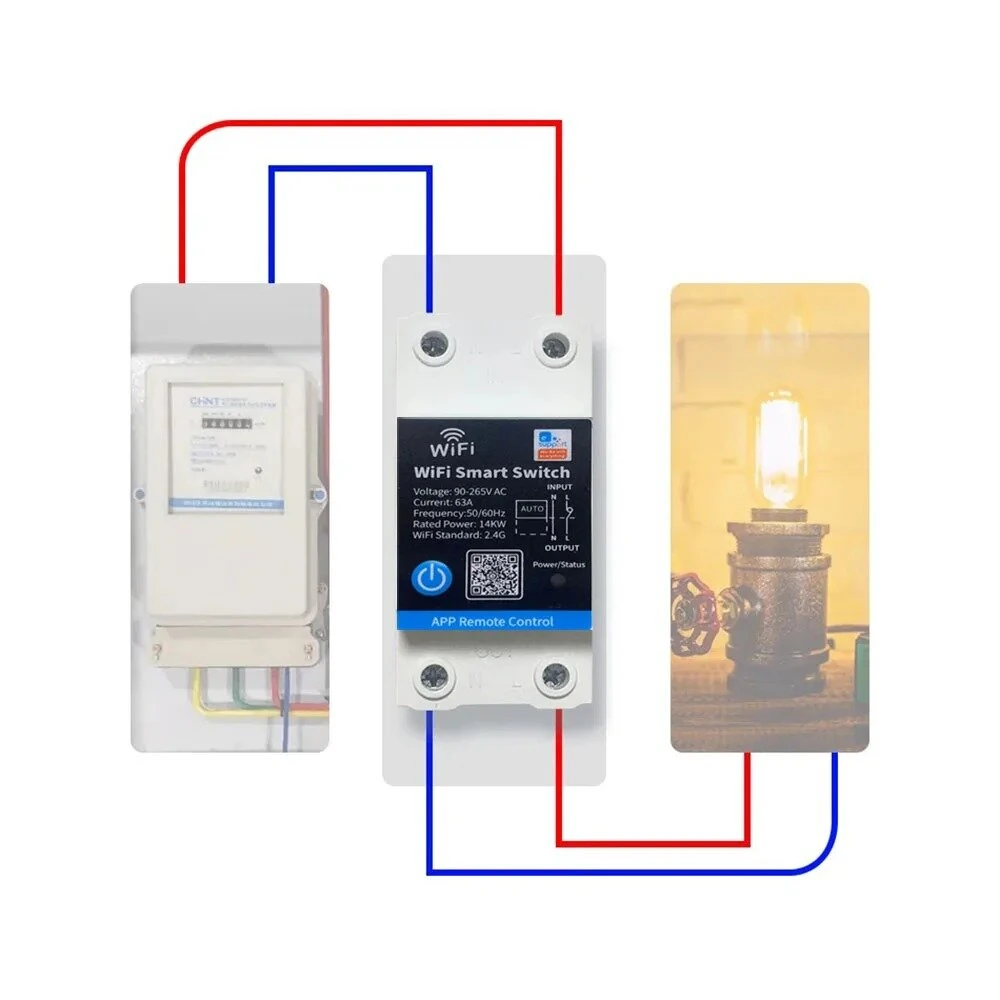 EWelink 63A Din Rail Smart Switch Relay APP Remote Control Timer Inching Function 2P Circuit Breaker Switch  Works with Alexa Google — view 7