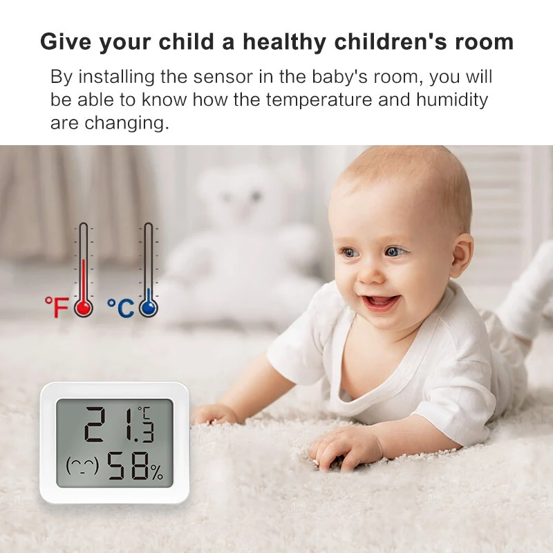 Ewelink Smart Zigbe Temperature Humidity Sensor LCD Display Thermometer Hygrometer APP Remote Control Real-time Monitoring Work with Alexa Google Home — view 6