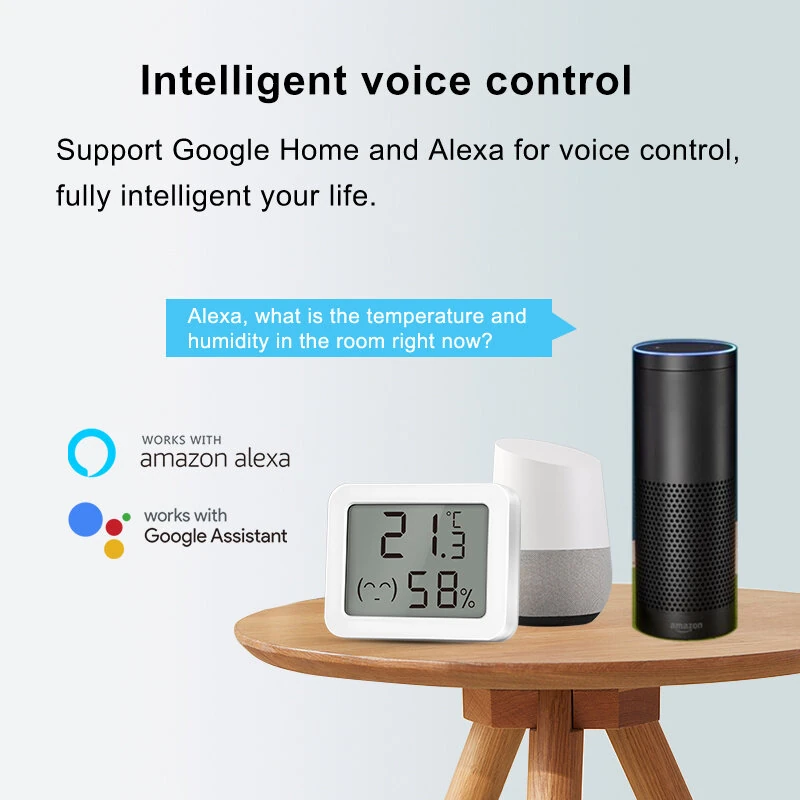 Ewelink Smart Zigbe Temperature Humidity Sensor LCD Display Thermometer Hygrometer APP Remote Control Real-time Monitoring Work with Alexa Google Home — view 8