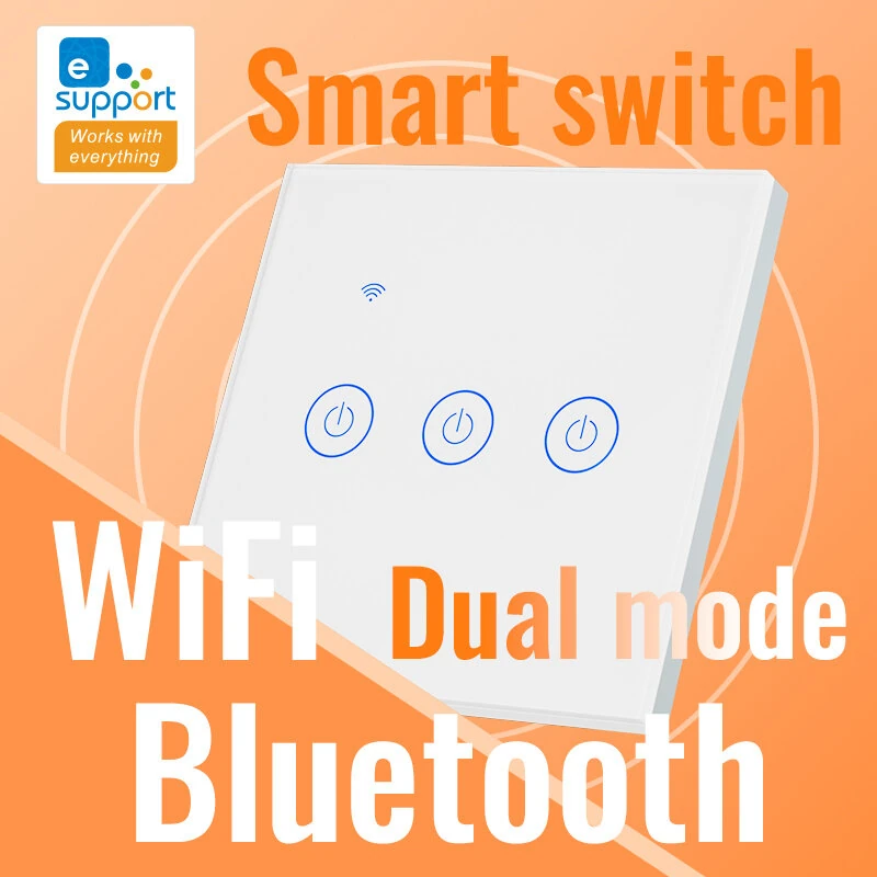 EWELINK WiFi bluetooth Smart Switch 1/2/3 Gang Touch Access Panel Switch Voice Control with Alexa Google Assistant eWeLink APP — view 2