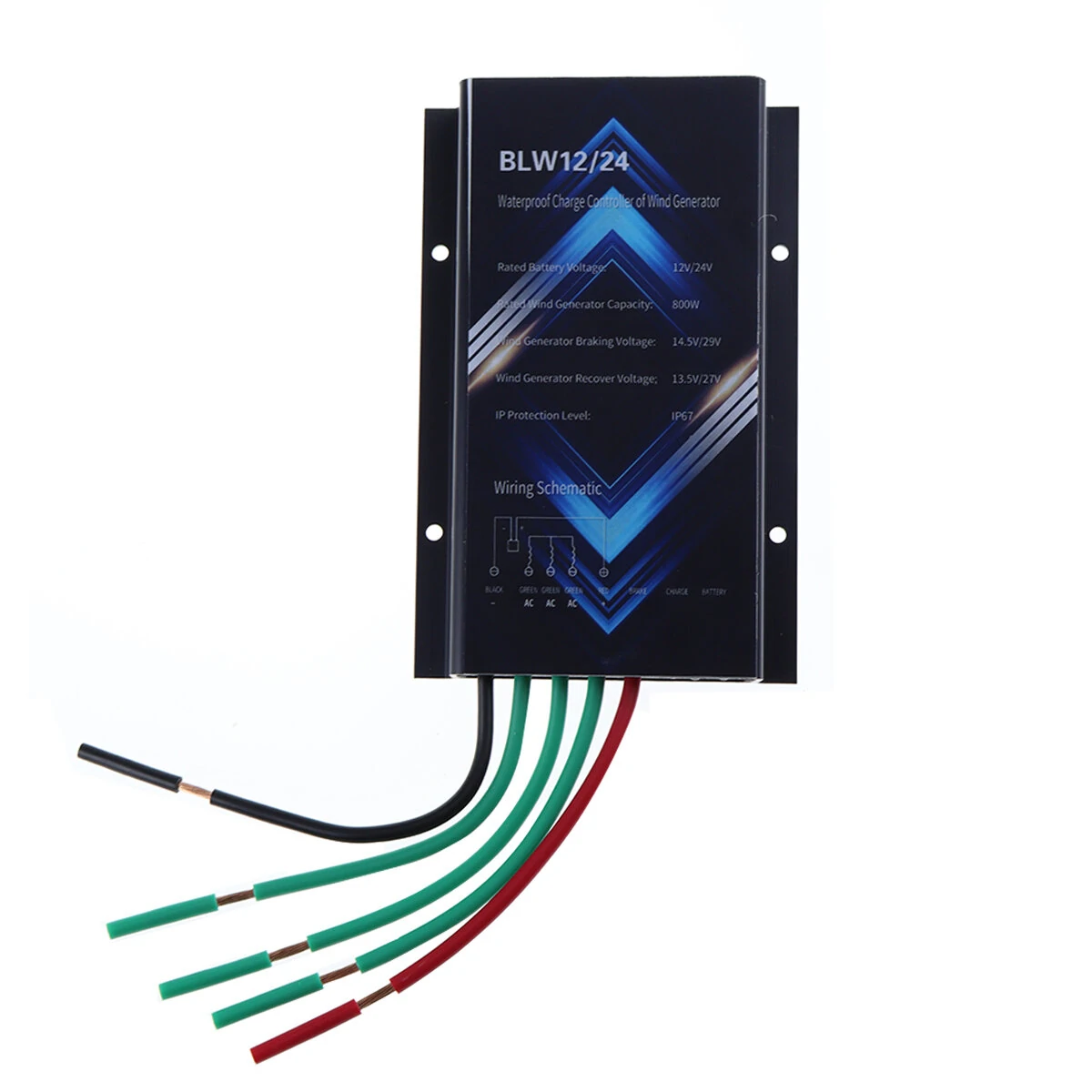 Excellway 400W Wind Turbine Controller IP67 Waterproof Compact Lightweight High Efficiency Automatic Brake Function for Maximum Power Generation Suitable for All-weather Outdoor Use — view 3