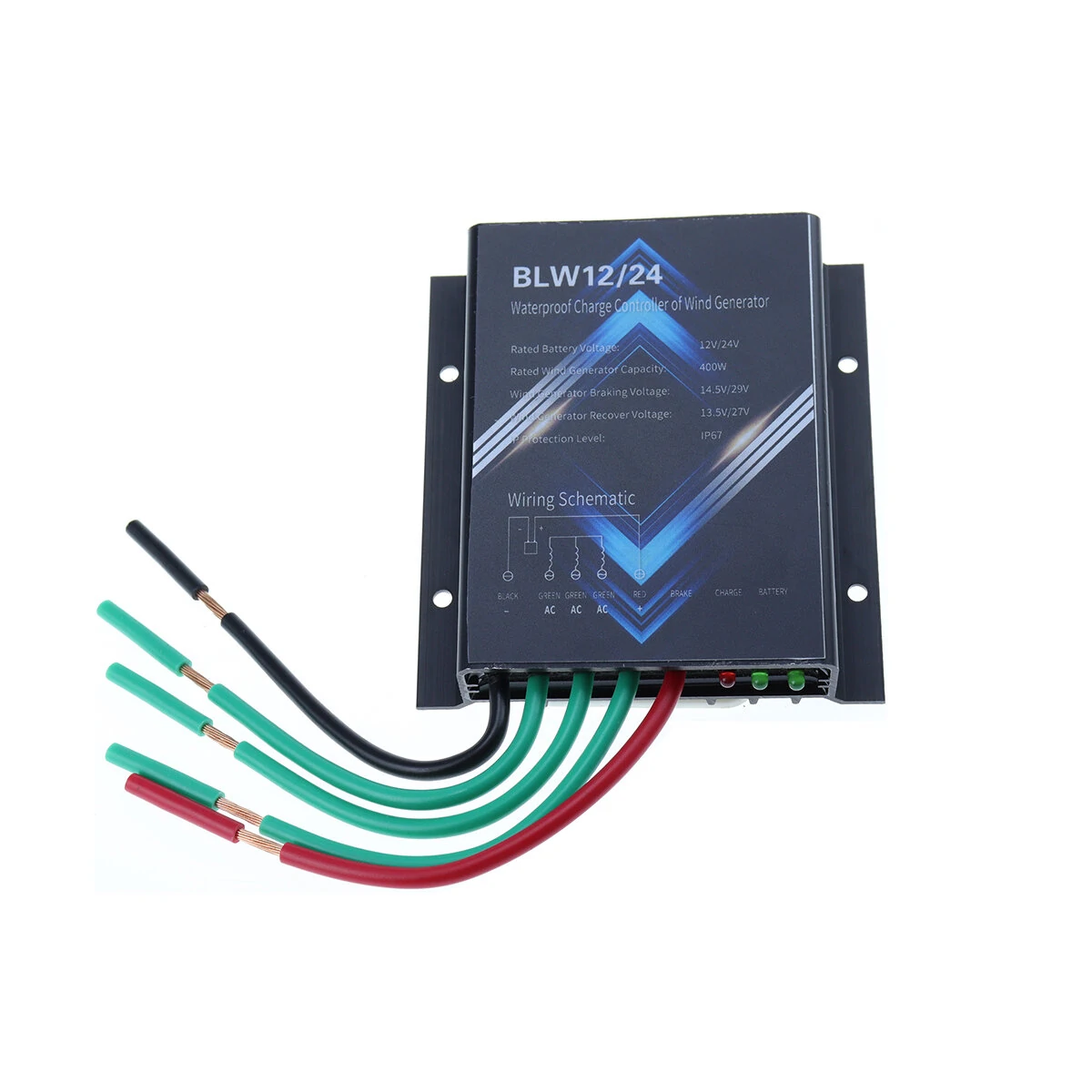 Excellway 400W Wind Turbine Controller IP67 Waterproof Compact Lightweight High Efficiency Automatic Brake Function for Maximum Power Generation Suitable for All-weather Outdoor Use — view 4