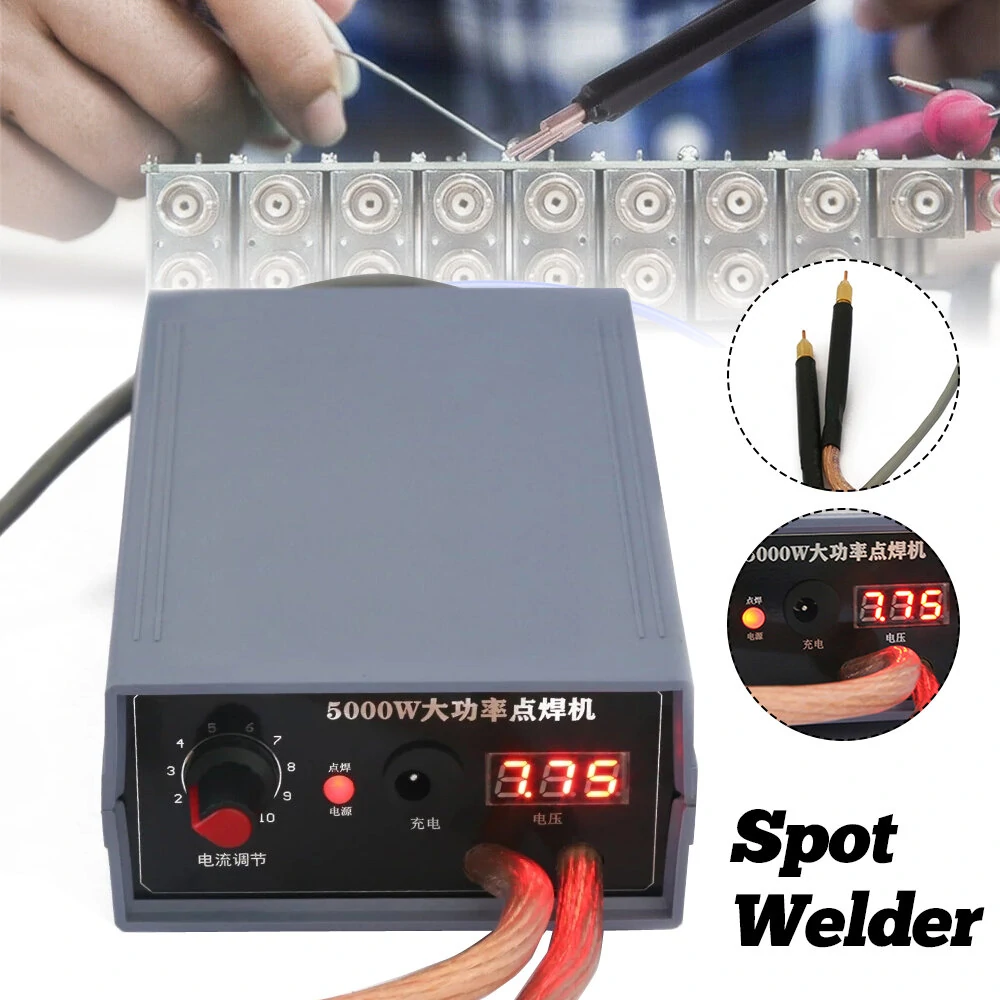 Excellway 5000W Mini Spot Welder High Power Handheld Spot Welding Machine for 18650 Battery Welding Tools for 0.1/0.15/0.2/0.25mm Nickel Strip 0-800A Current Adjustable — view 3