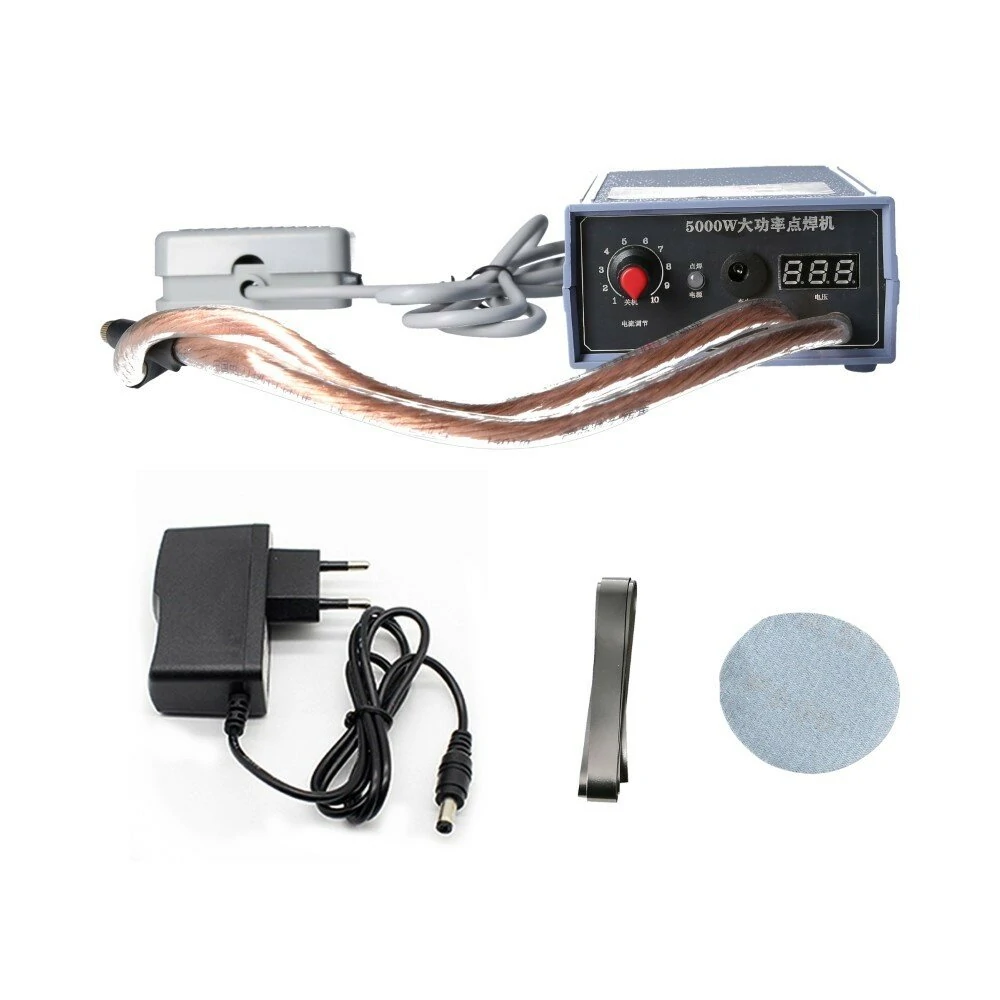 Excellway 5000W Mini Spot Welder High Power Handheld Spot Welding Machine for 18650 Battery Welding Tools for 0.1/0.15/0.2/0.25mm Nickel Strip 0-800A Current Adjustable — view 9