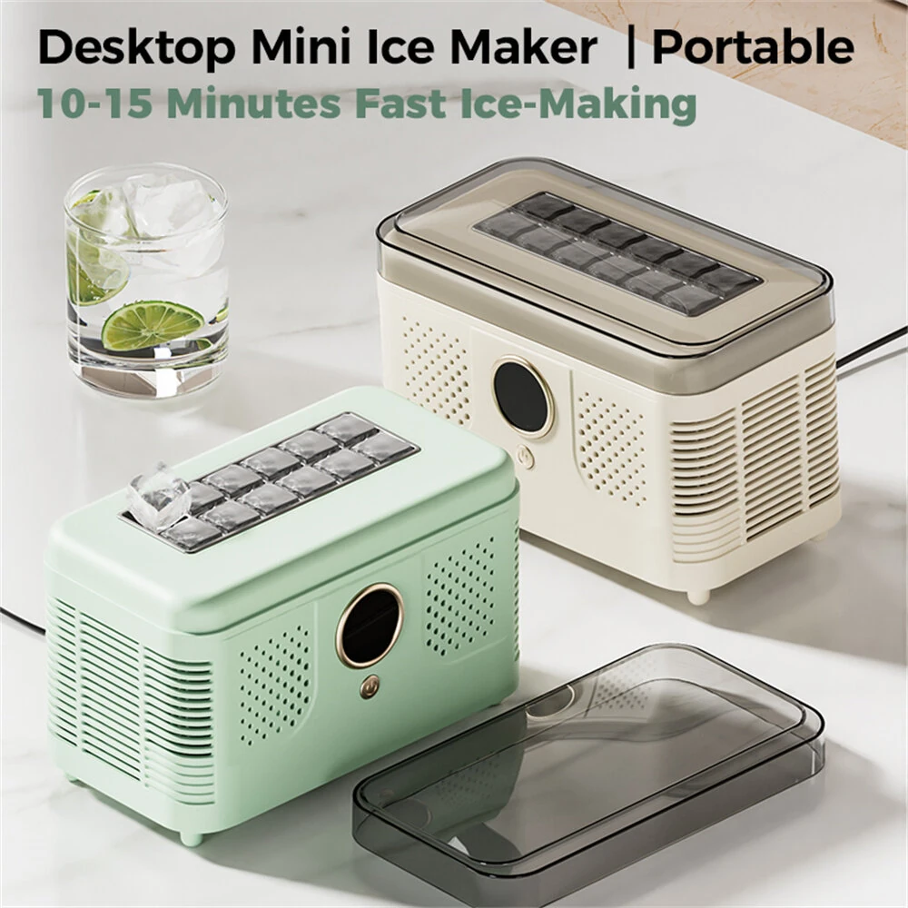 EXPED SMART Portable Mini Countertop Ice Maker Machine Quick 12 Solid Ice Cubes in 20 Mins Quiet & Compact for Home Office Camping Car Use — view 3