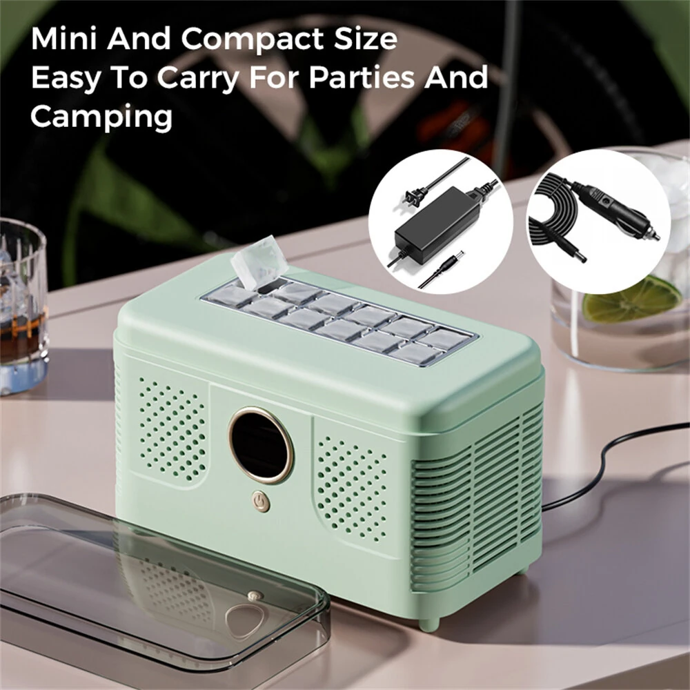 EXPED SMART Portable Mini Countertop Ice Maker Machine Quick 12 Solid Ice Cubes in 20 Mins Quiet & Compact for Home Office Camping Car Use — view 5