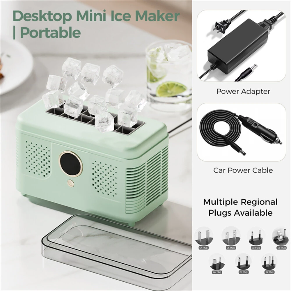 EXPED SMART Portable Mini Countertop Ice Maker Machine Quick 12 Solid Ice Cubes in 20 Mins Quiet & Compact for Home Office Camping Car Use — view 9